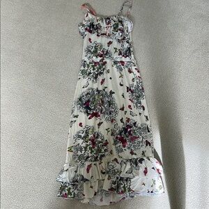 Supertrash Ruffled Tiered White and Red Sundress🌿